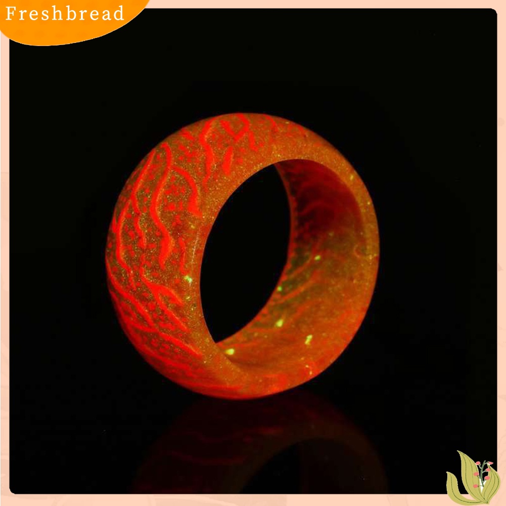 &lt; Freshbread &gt; Wanita/Pria Fashion Multi-Warna Bercahaya Bercahaya Cincin Plastik Aksesori Perhiasan