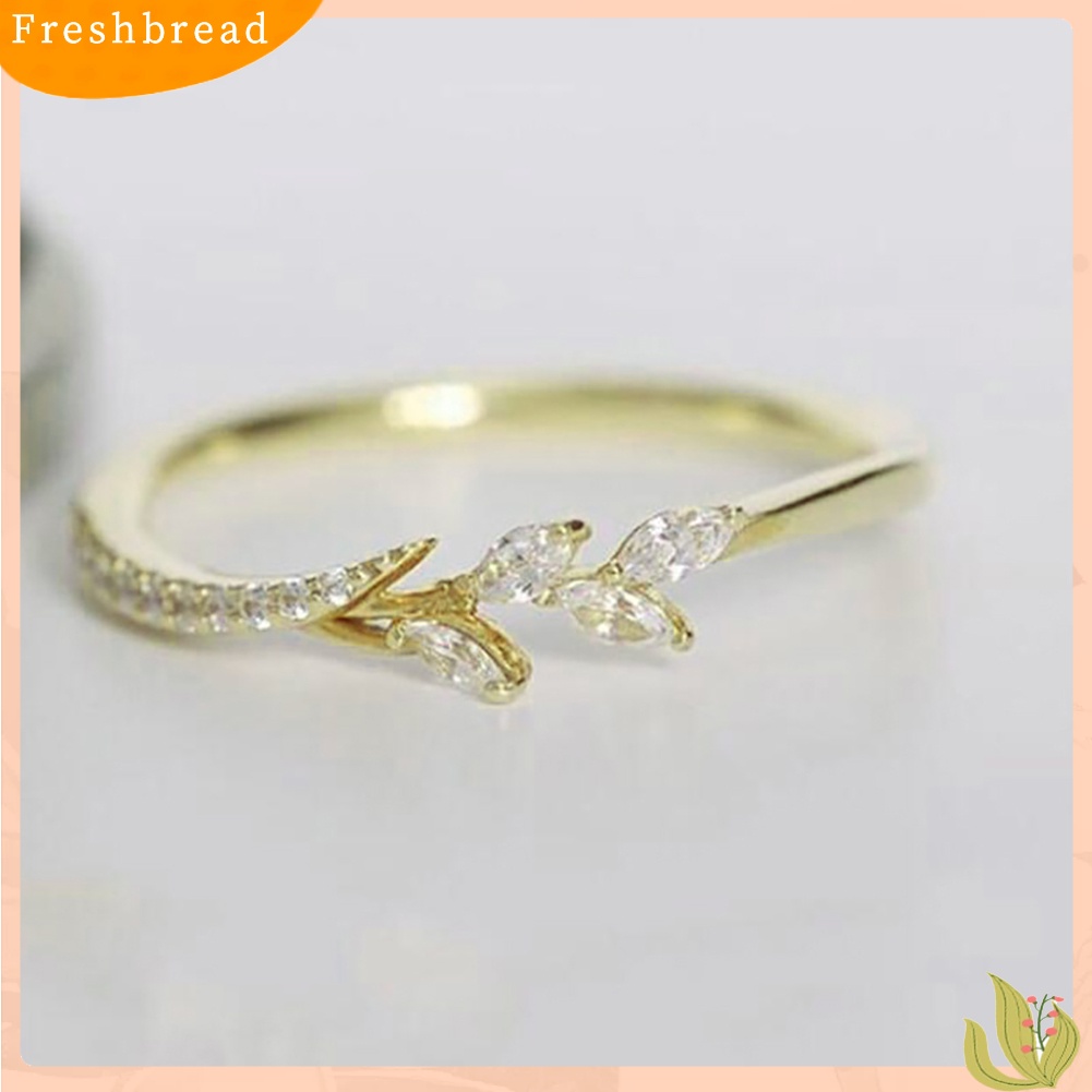 &lt; Freshbread &gt; Fashion Wanita Bunga Cubic Zirconia Jari Cincin Pengantin Pertunangan Perhiasan Hadiah