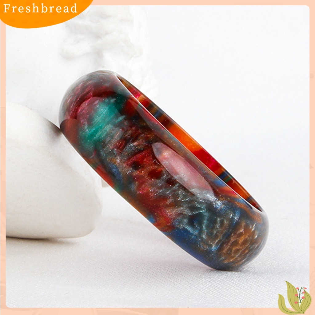 &lt; Freshbread &gt; Lebar Halus Resin Lady Cincin Awan Warna-Warni Tebal Cincin Perhiasan Aksesori