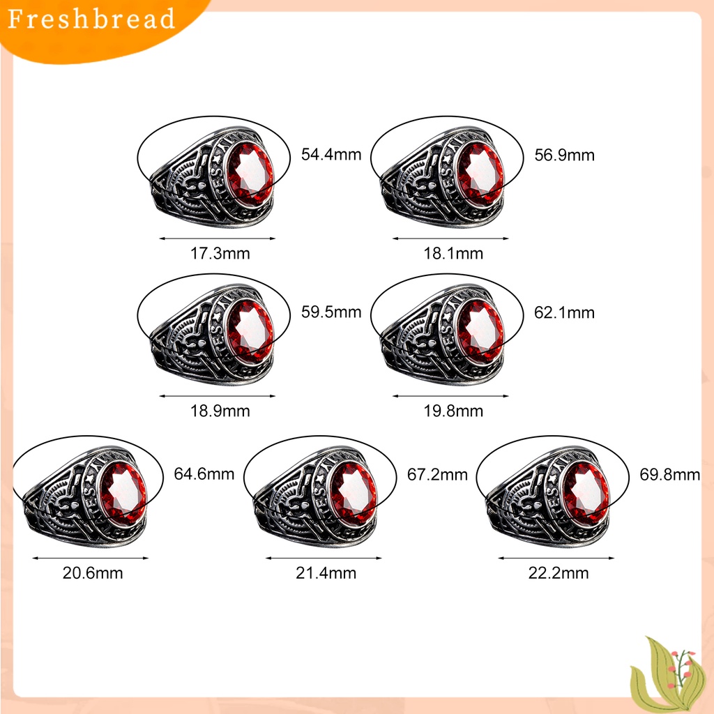 &lt; Freshbread &gt; Cincin Punk Bentuk Oval Hias Berlian Imitasi Punk Klasik Ring Untuk Pesta