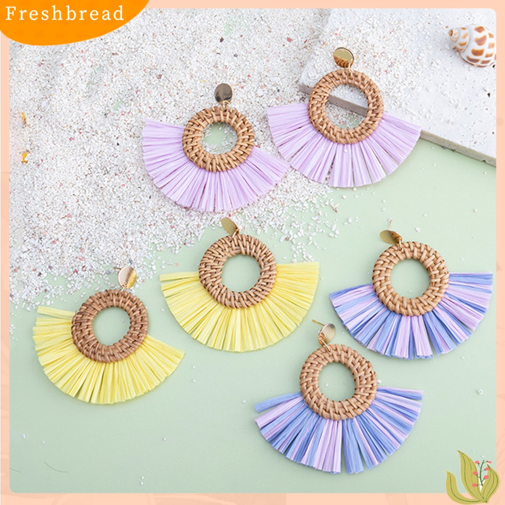 &lt; Freshbread &gt; Anting Gaya Etnik Menawan Liontin Wanita Anting Giwang Rumbai Elegan Untuk Liburan