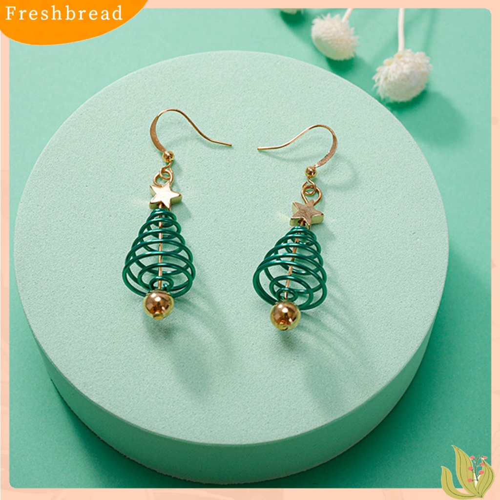 &lt; Freshbread &gt; 1pasang Anting Drop Motif Pohon Natal Anting Menjuntai Wanita Logam Nyaman Untuk Pernikahan