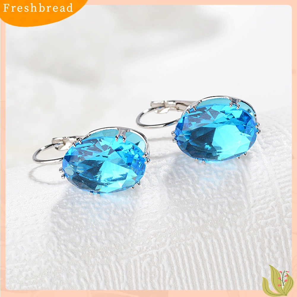 &lt; Freshbread &gt; Wanita Fashion Cubic Zirconia Menjuntai Huggie Anting Tindik Pesta Perhiasan Hadiah