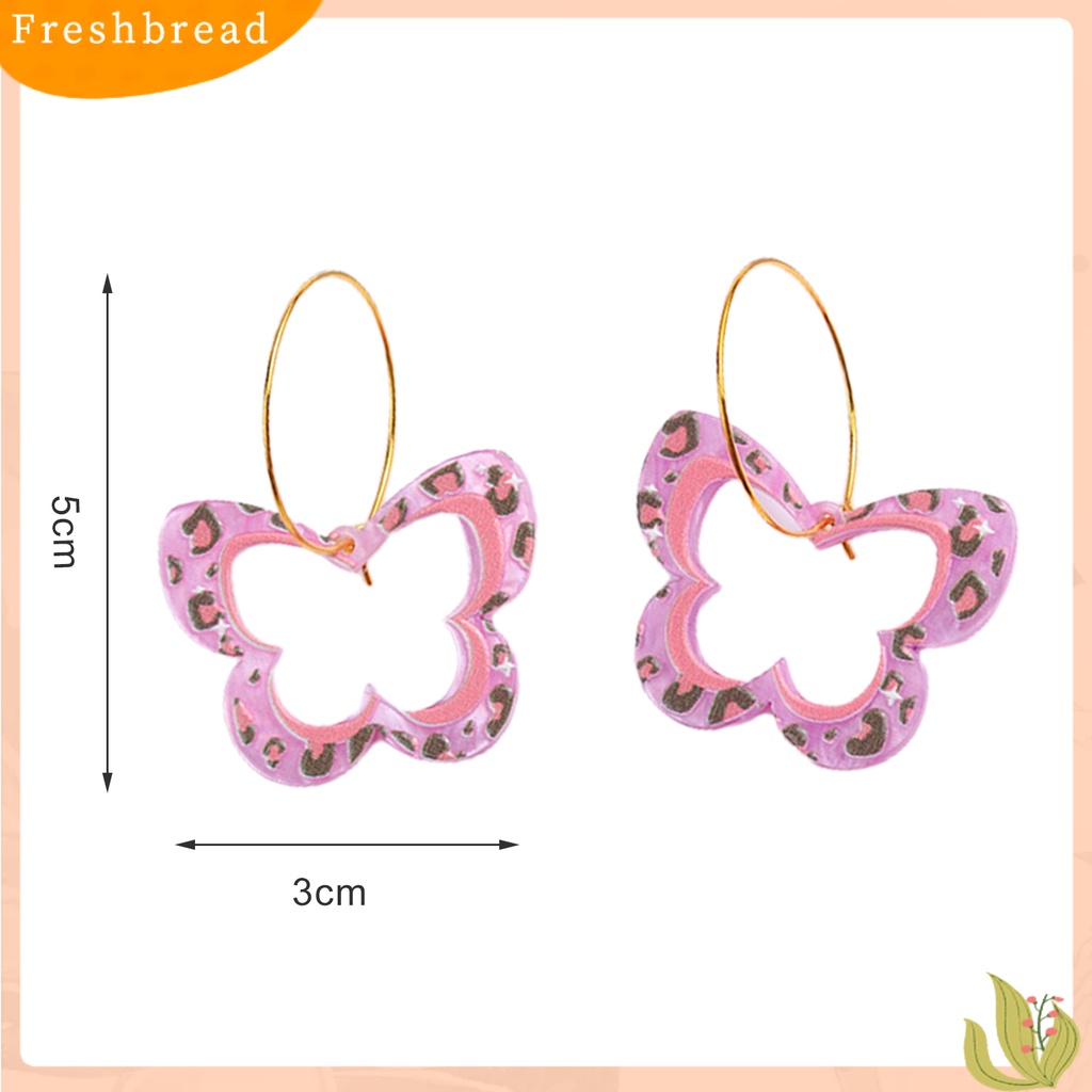 &lt; Freshbread &gt; 1pasang Anting Wanita Berongga Kupu-Kupu Perhiasan Vintage Anting Menjuntai Warna-Warni Untuk Liburan Pesta Pakaian Sehari-Hari