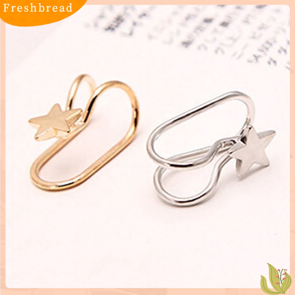< Freshbread > 1Pc Wanita Tipe U Cubic Zirconia Mutiara Imitasi Non Piercing Ear Cuff Clip Earring Untuk Pesta
