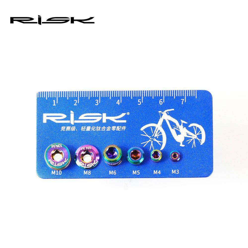 R-FLOWER Baut Sekrup Sepeda RL232 Size Checker Titanium Alloy Pengukur Penggaris Gauge