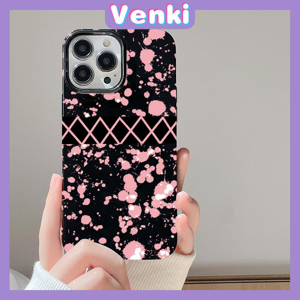 iPhone Case Soft TPU Glossy Black Candy Case Sweet Cool Pink Splashed Ink Camera Protection Shockproof For iPhone 14 13 12 11 Pro Max 7 8 Plus X XR