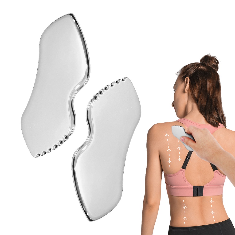 Salorie Gua Sha Alat Pijat Stainless Steel Untuk Pijat Wajah Scraper Perawatan Kulit Wajah