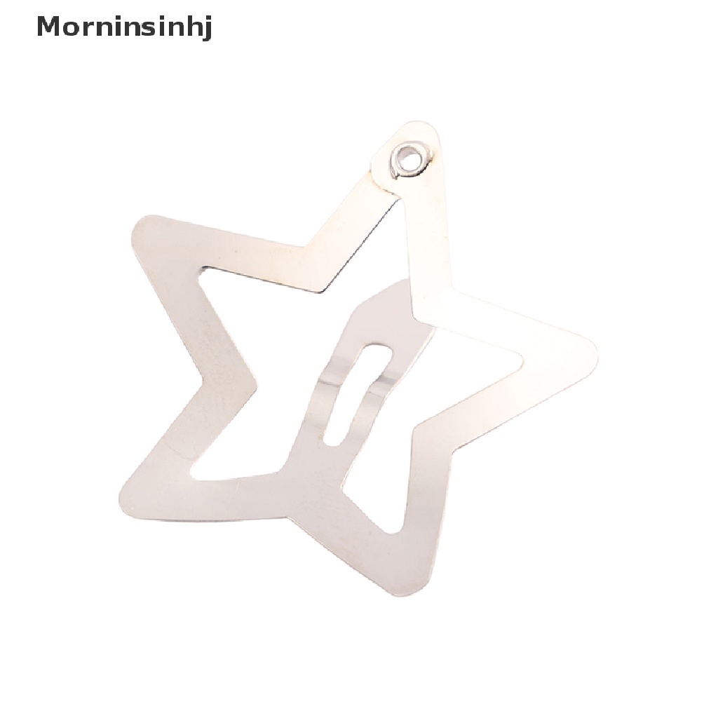 Mornin 4Pcs Jepit Rambut BB Bintang Warna Silver Minimalis Star Snap Hair Clip Untuk Anak Perempuan id