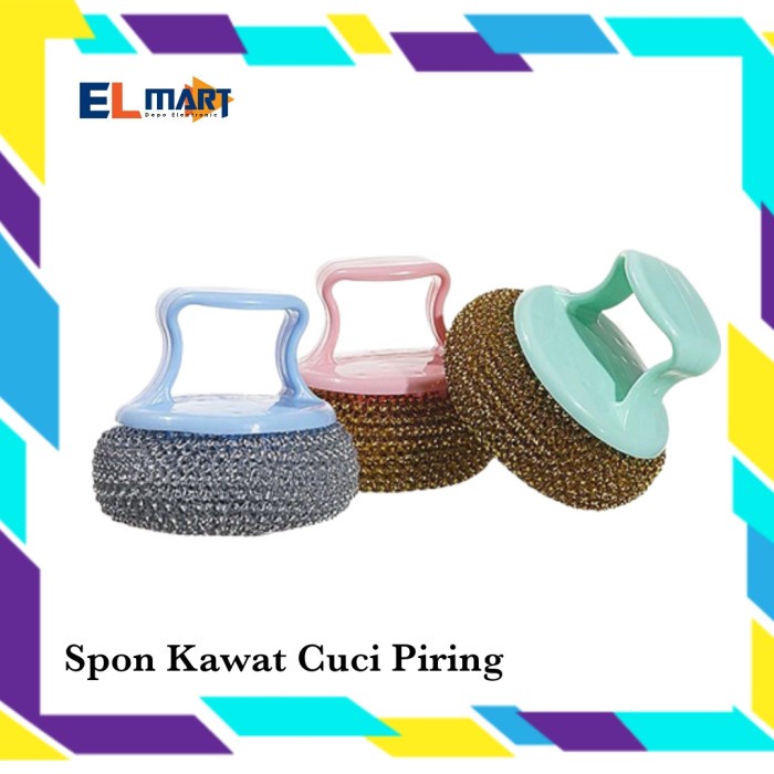 Spon Sabut Serabut Kawat Stainless Cuci Piring Sponge Dapur SP01