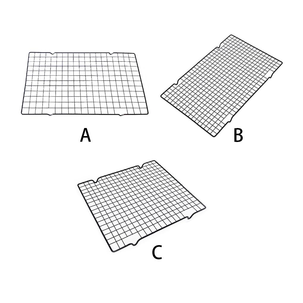 Baja Biskuit Roti Pizza Kue Anti Lengket Cooling Rack Oven Tray Grid Baking Pan Dapur Masak Memanggang Barbekyu