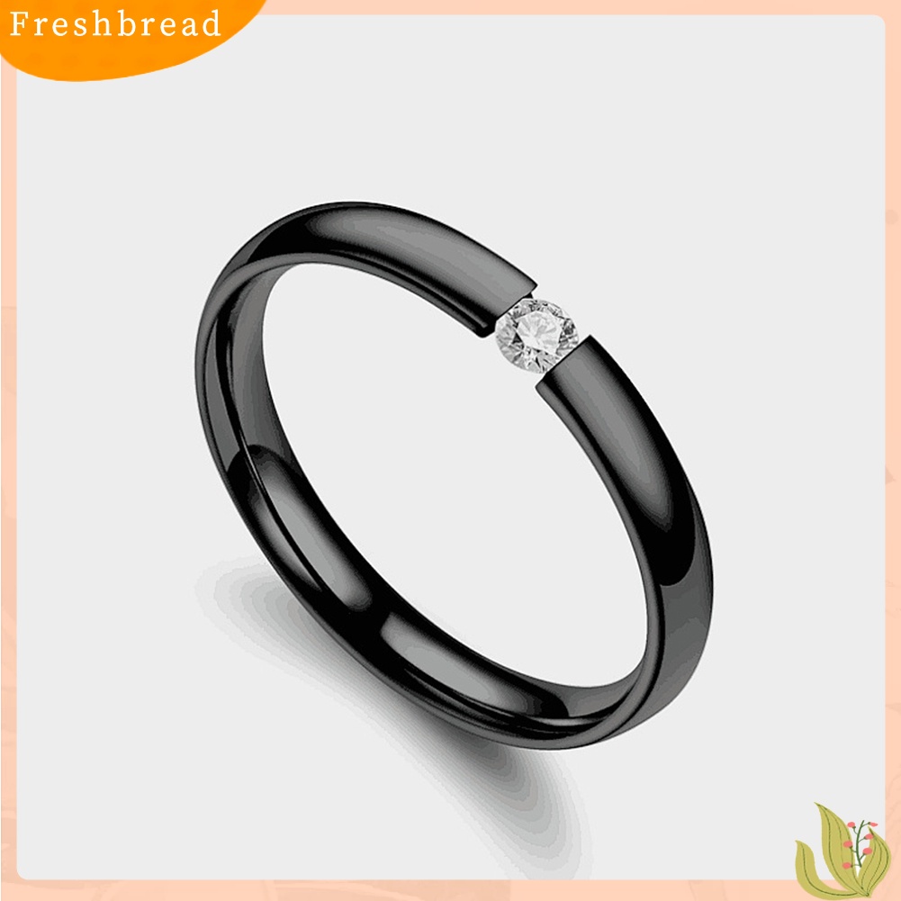 {In Stock} Unisex Fashion Cubic Zirconia Stainless Steel Pasangan Jari Pernikahan Cincin Perhiasan