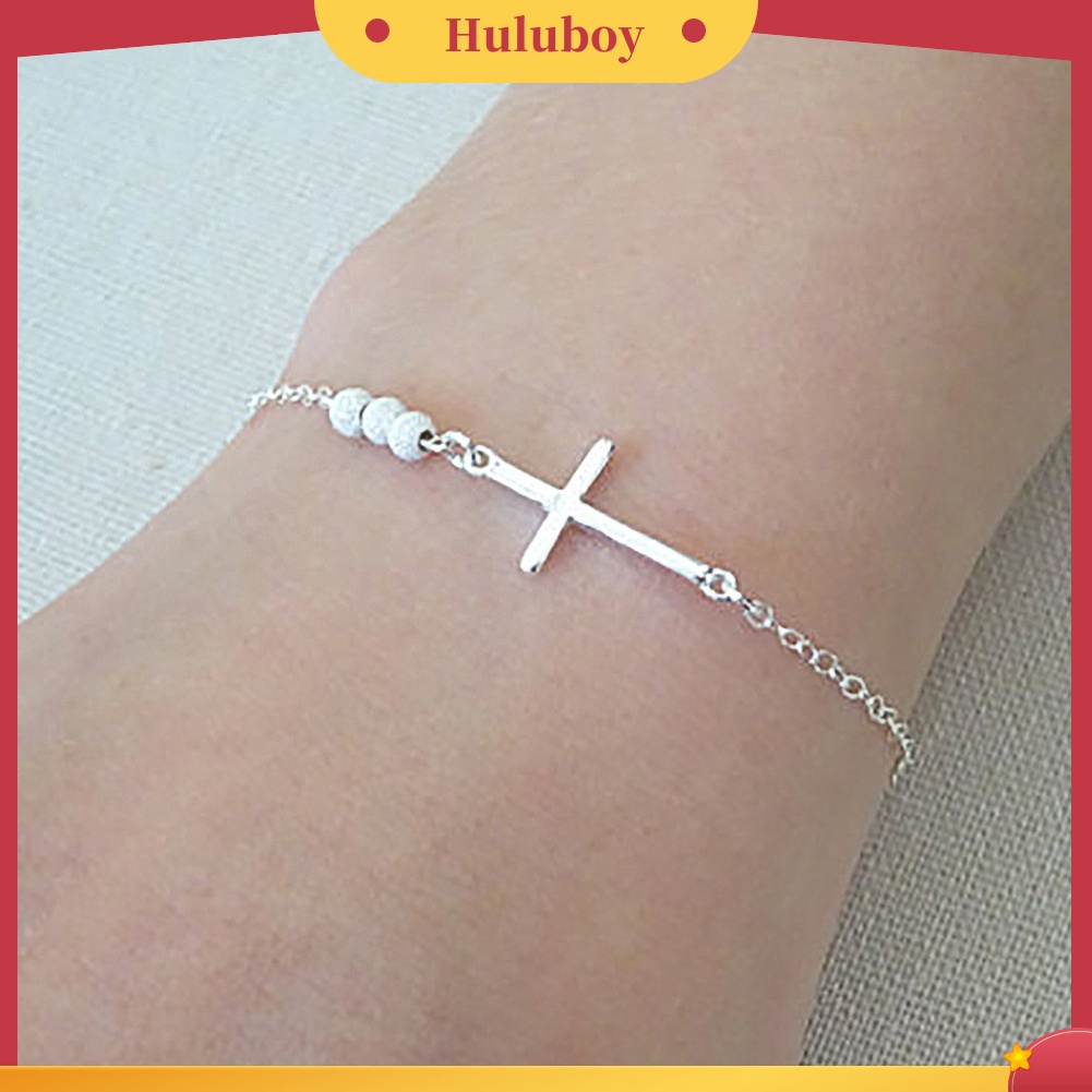 {Ready Stock} Fashion Wanita Manik-Manik Salib Pesona Gelang Rantai Perhiasan Tangan Hadiah Ulang Tahun