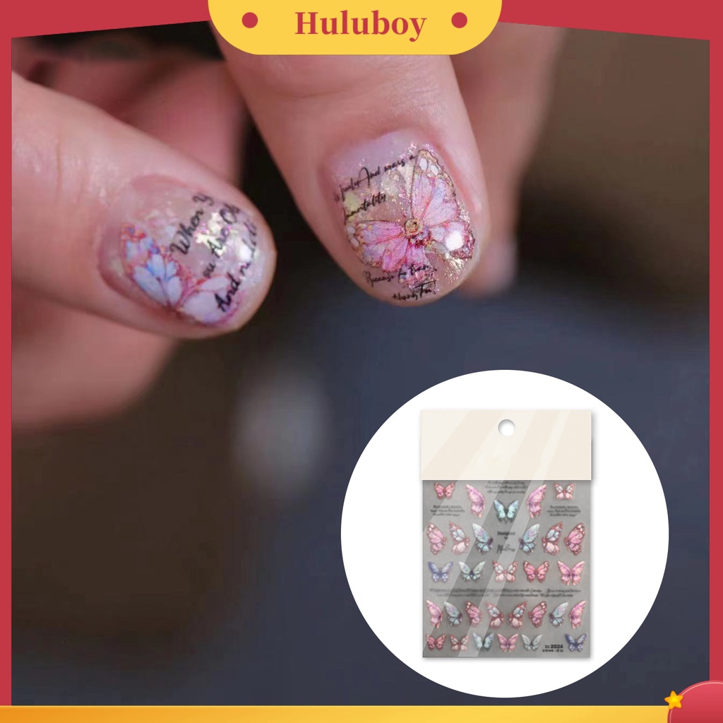 {In Stock} 1lembar Stiker Kuku DIY 5D Butterfly Nails Art Manicure Stickers Untuk Salon Kuku