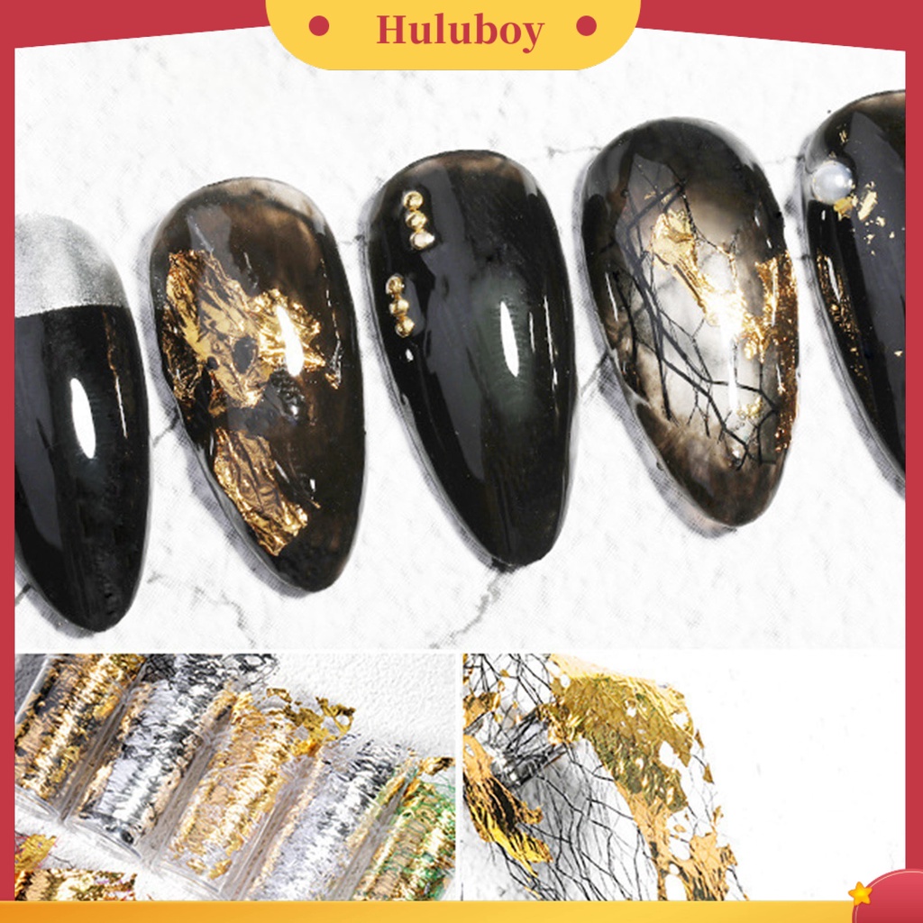 {In Stock} Nail Foil Hias Mudah Ditempel Banyak Warna Golden Sally Jaring Manicure Foil Untuk Wanita