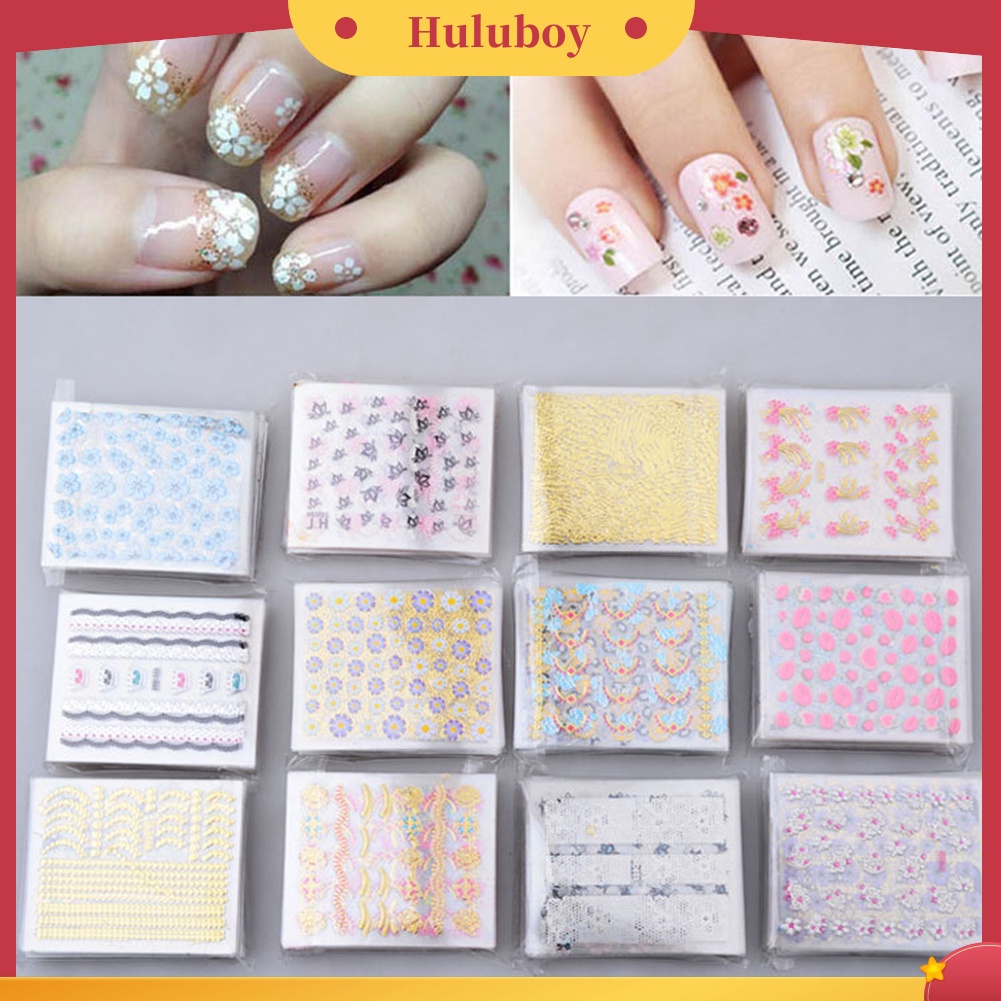 {In Stock} 10lembar Stiker Nail Art Bunga Fashion DIY Decal Gaya Campur Manicure Decor