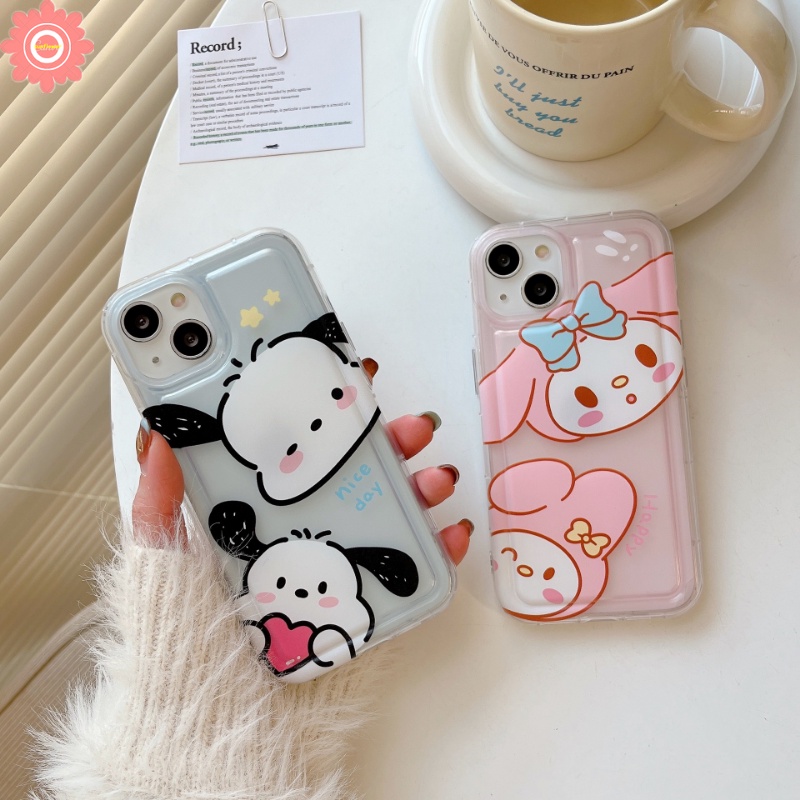 Case Shockproof Oppo A17K A16 A54 A5 A9 A77s A5s A3s A17 A15 A95 A7 A74 A12 A57 A16s A16K A92 A77 A55 A1K A53 A31 A16E A52 A12E Kartun Lucu Pochacco Melody Lembut Bening Penutup Belakang