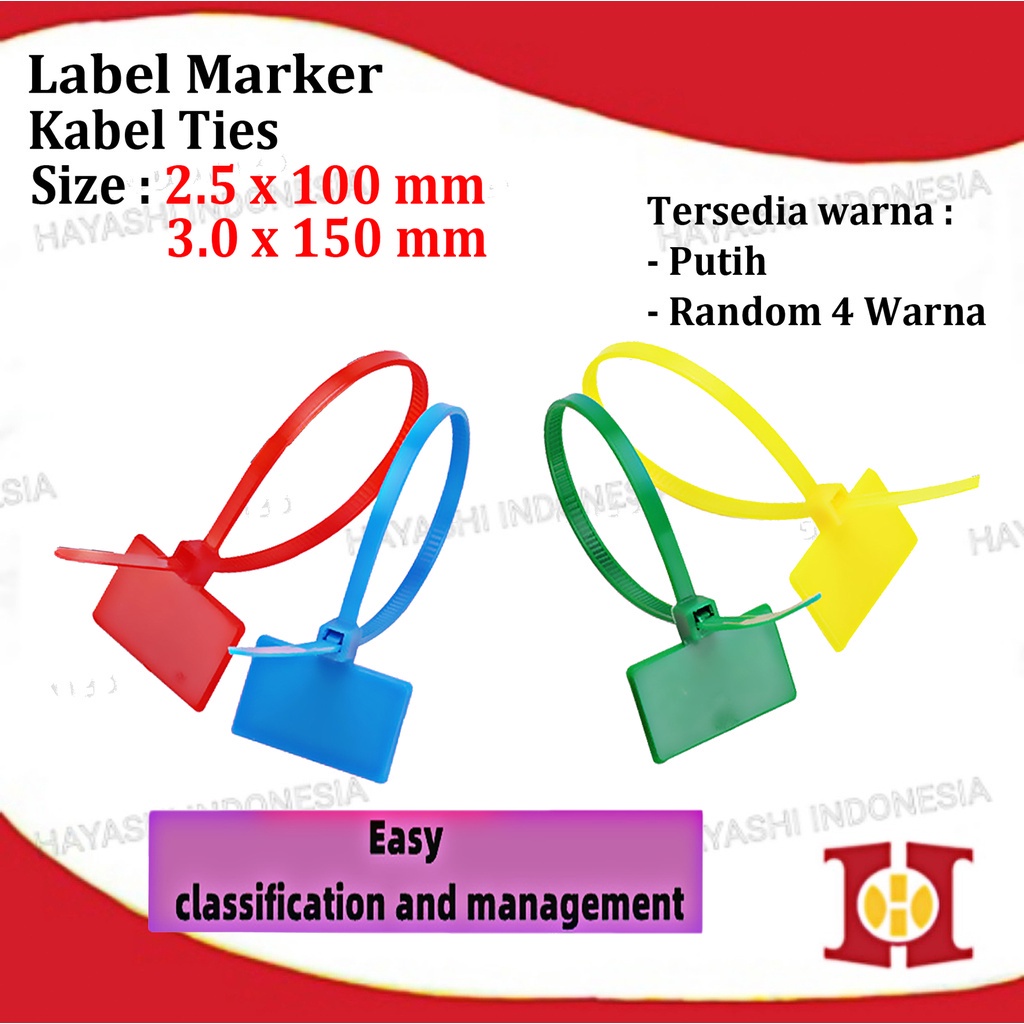 Kabel Tis Tie Ties Cable Label Maker Marker Name Tag Label Pengikat