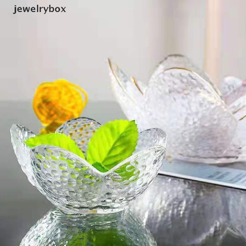 [jewelrybox] Piring Bumbu Kelopak Kaca Mangkok Saos Warna Warni Kaca Kecil Untuk Butik Buah Es Krim