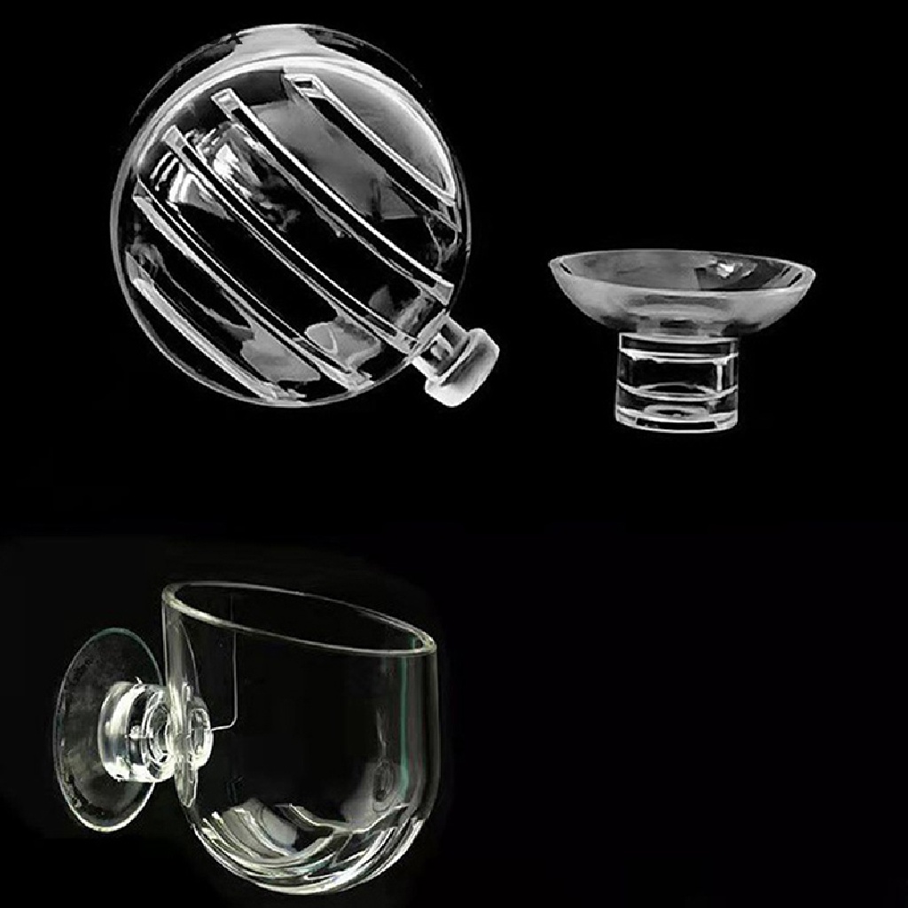 [jewelrybox] 1pc Dekorasi Aquarium Gantung Ikan Mini Crystal Glass Pot Cylinder Cup Butik