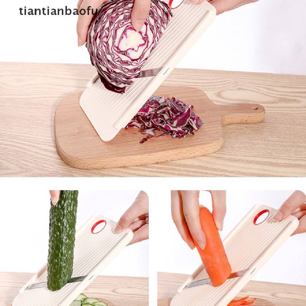 [tiantianbaofu] Alat Pengiris Sayuran Manual Stainless Steel Penghancur Dapur Kentang Kubis Cutter Butik