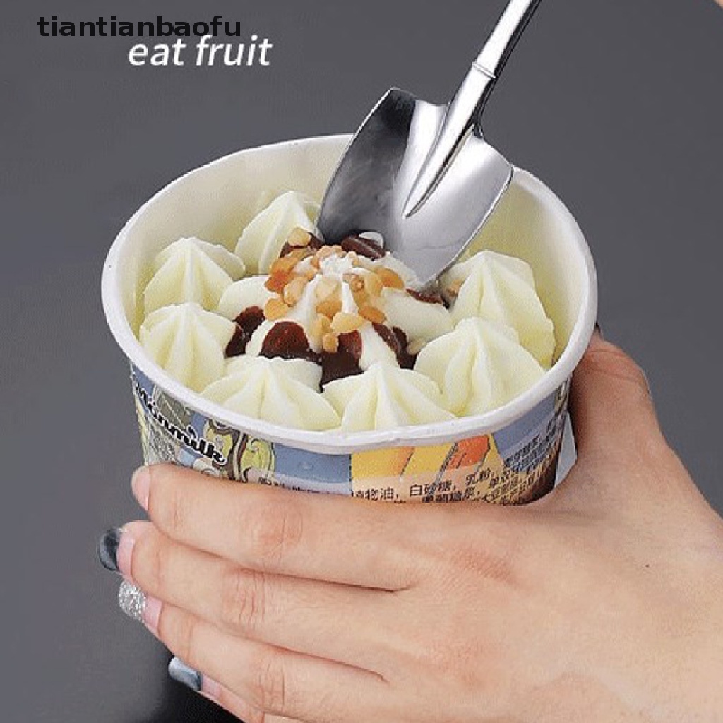 [tiantianbaofu] Sendok Kopi Sendok Garpu Set Stainless Steel Retro Besi Sekop Es Krim Sendok Sendok Kreatif Sendok Teh-Sendok Peralatan Makan Butik