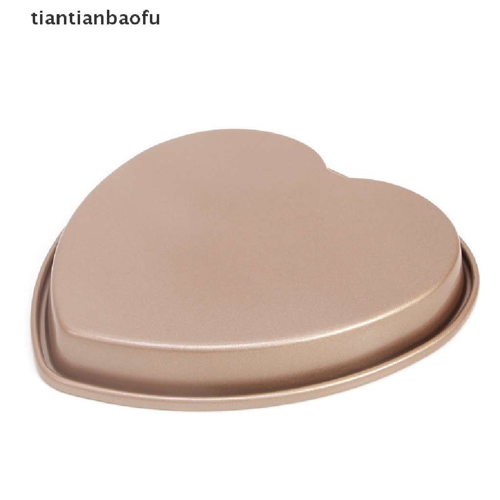 [tiantianbaofu] 1pc 8inci Berbentuk Hati Cookie Pan Heart Cake Pan Baja Karbon Pizza Pan Butik