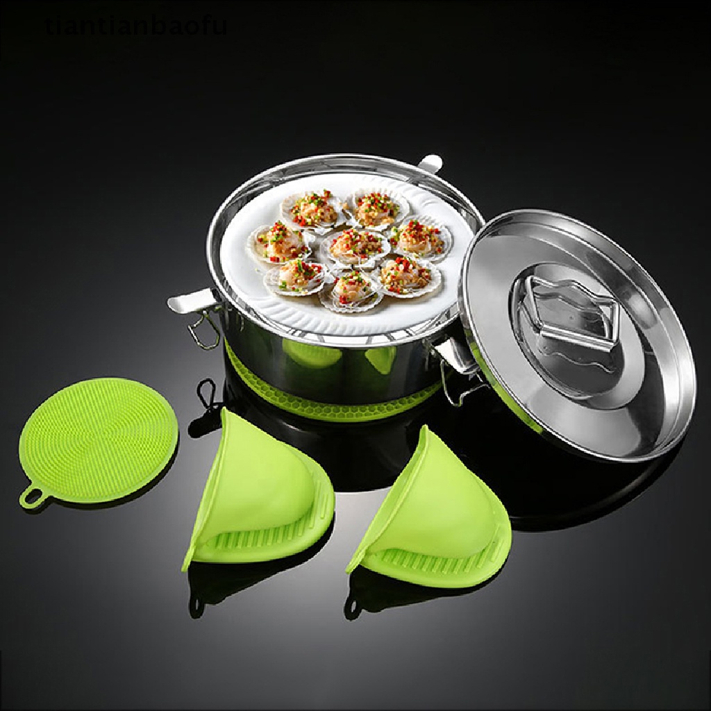 [tiantianbaofu] 1pc 304pengukus Stainless Steel Steamer Multifungsi Bulat Mengukus Kue Flan Pot Butik