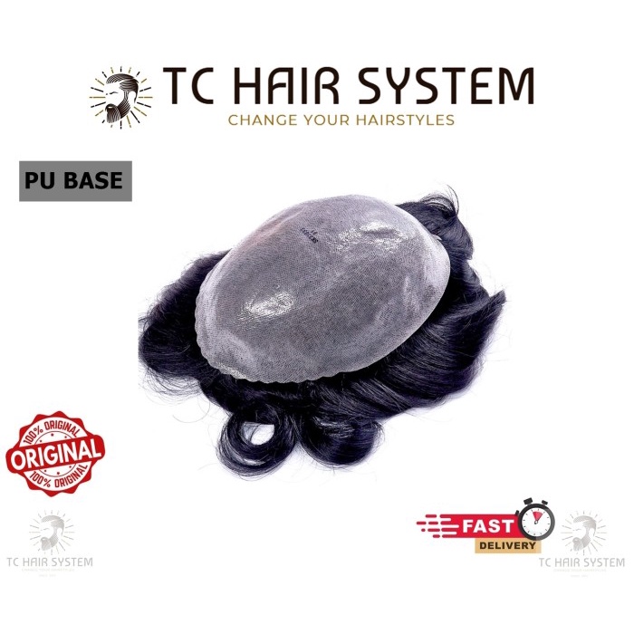 Rambut Palsu Pria Toupee Rambut Manusia Rambut Palsu India