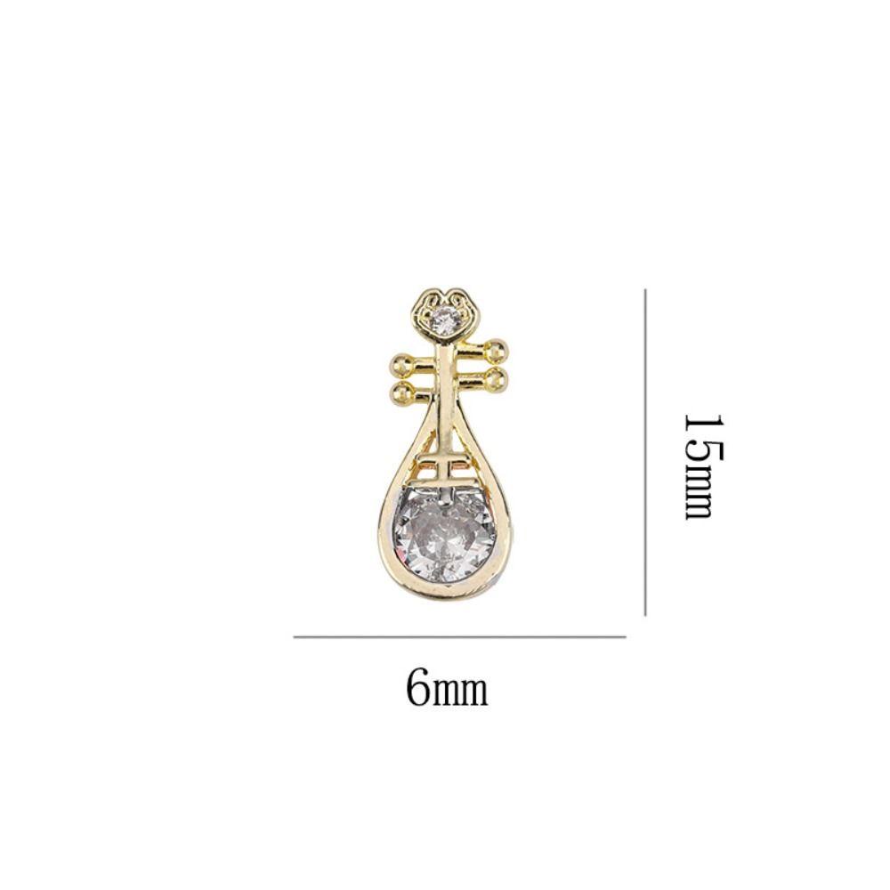 Mxbeauty Aksesoris Kuku Emas Perak 5pcs Berlian Imitasi Alloy Lute Zircon Hiasan Kuku