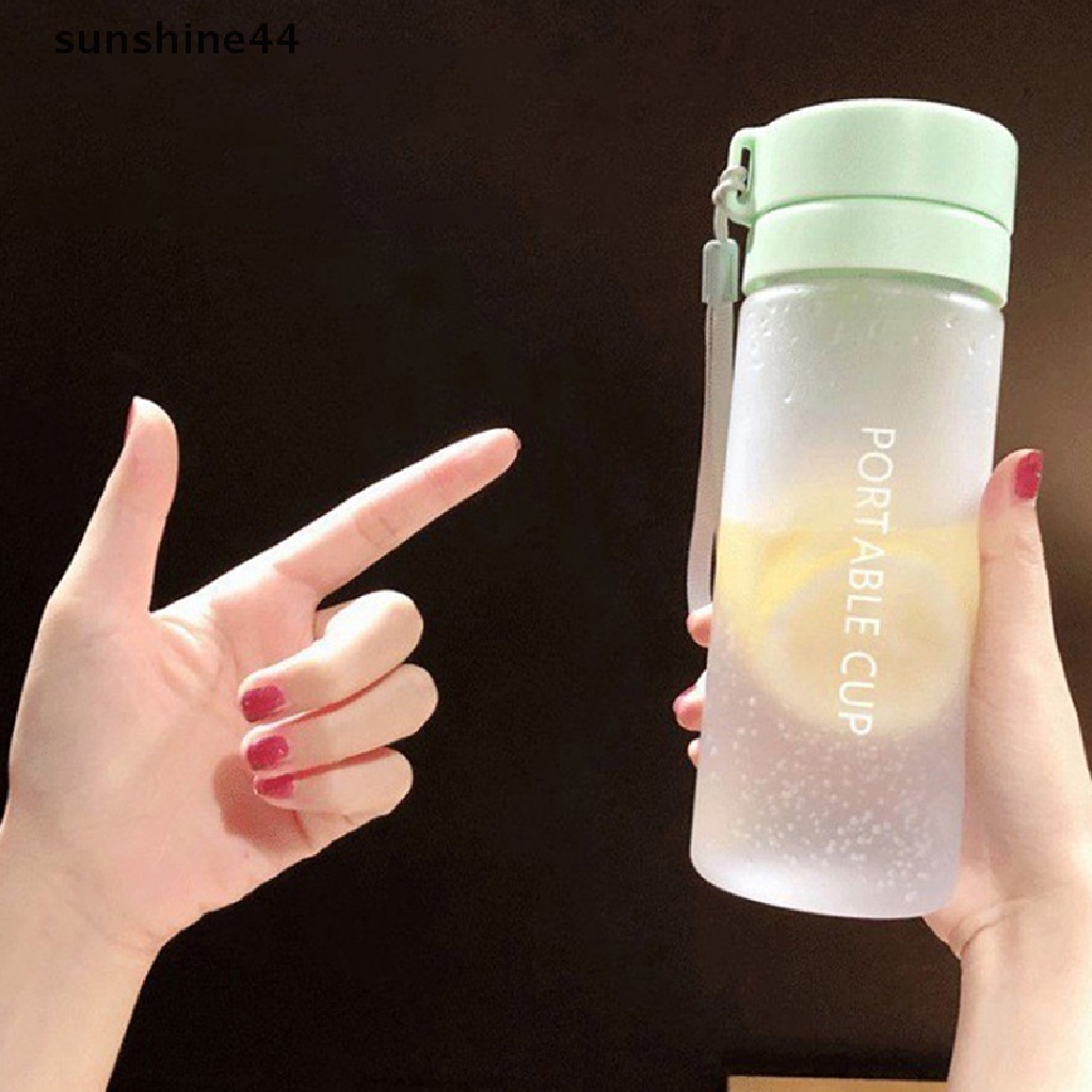 Sunshine 600ml Kapasitas Besar Olahraga Buah Lemon Jus Botol Minum Infuser Bening Portabel Botol Air Plastik ID