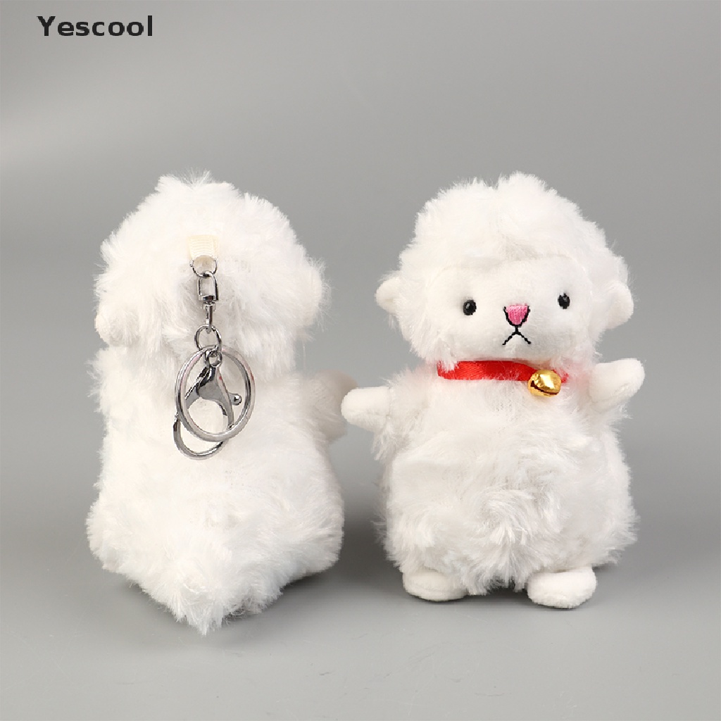 Yescool 15cm Boneka Domba Lucu Gantungan Kunci Mewah Kawaii Aksesoris Plushies Cowok Cewek Keyring ID