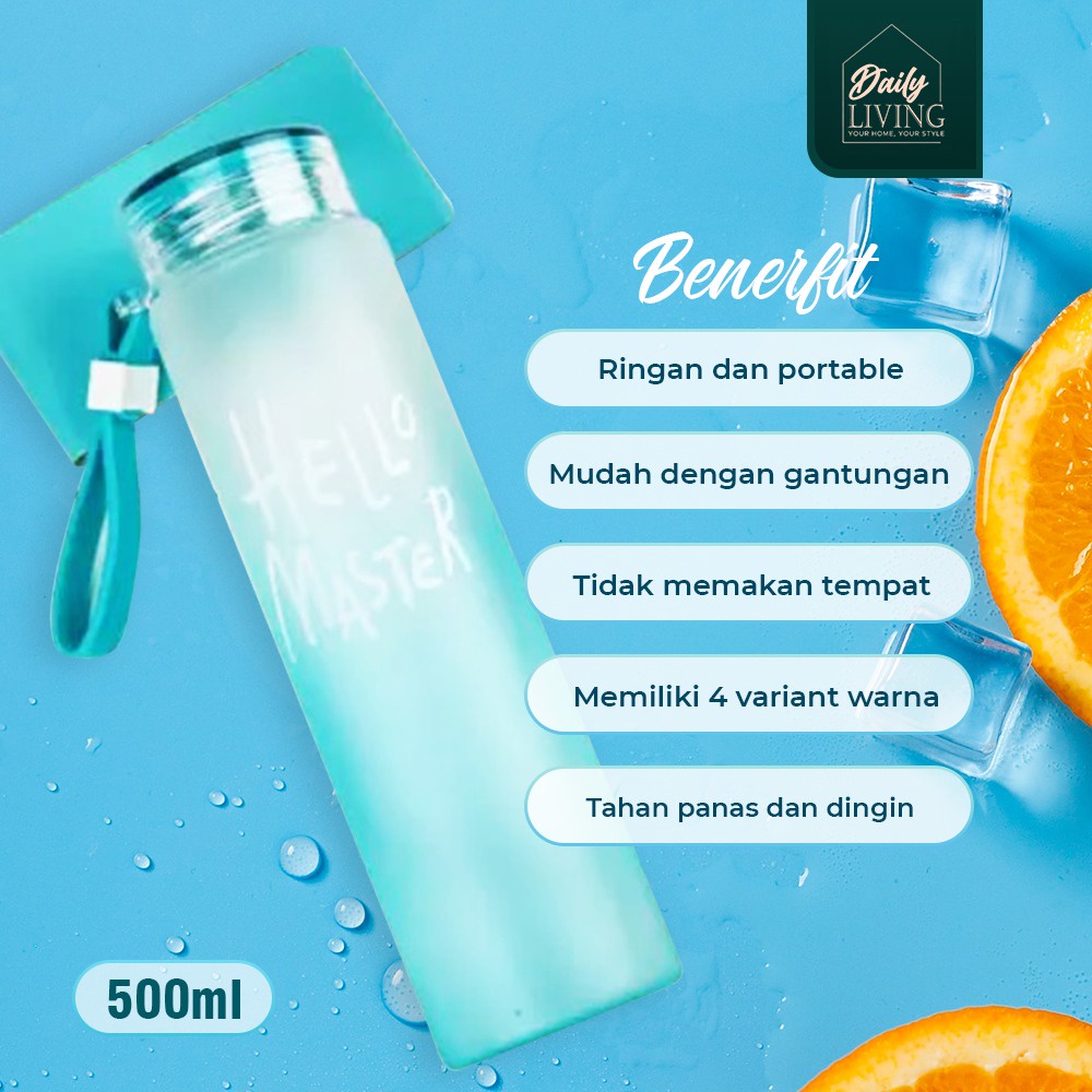 Tumbler Botol Minum Kaca 500ml - Premium Tumbler Daily Living