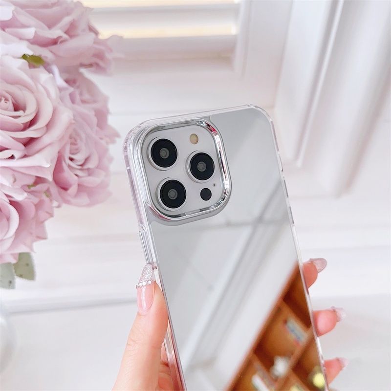 Kaca Cermin Rias Mirror Phone Case IPhone 11 12 13 14 Pro Max Plus X Xs Max Xr 7 8 Plus Case Cover