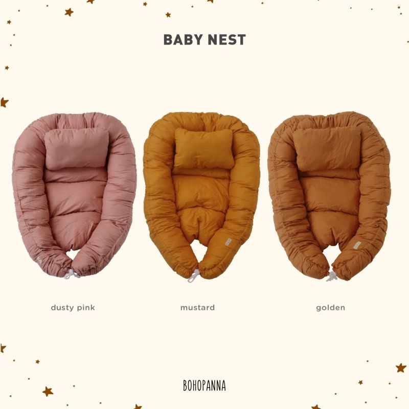 Bohopanna Baby Nest/Tempat Tidur Bayi Polos/Baby Nest Bohopanna (Ada polos dan ruffle jangan salah pilih ya).