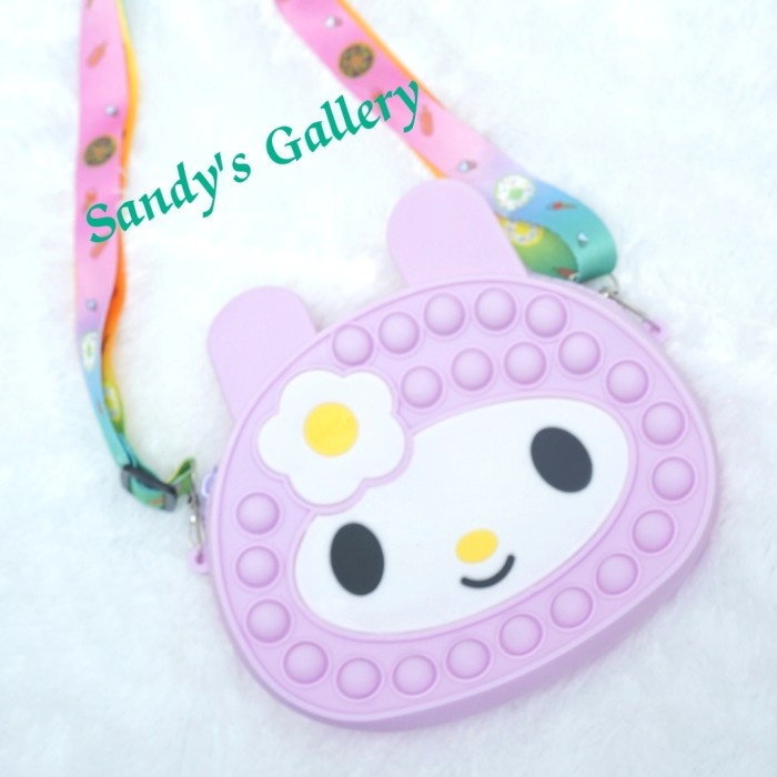 SALE Tas Pop It My Melody Tali Selempang / Tas Anak Pot it ukuran Sedang - Ungu Termurah