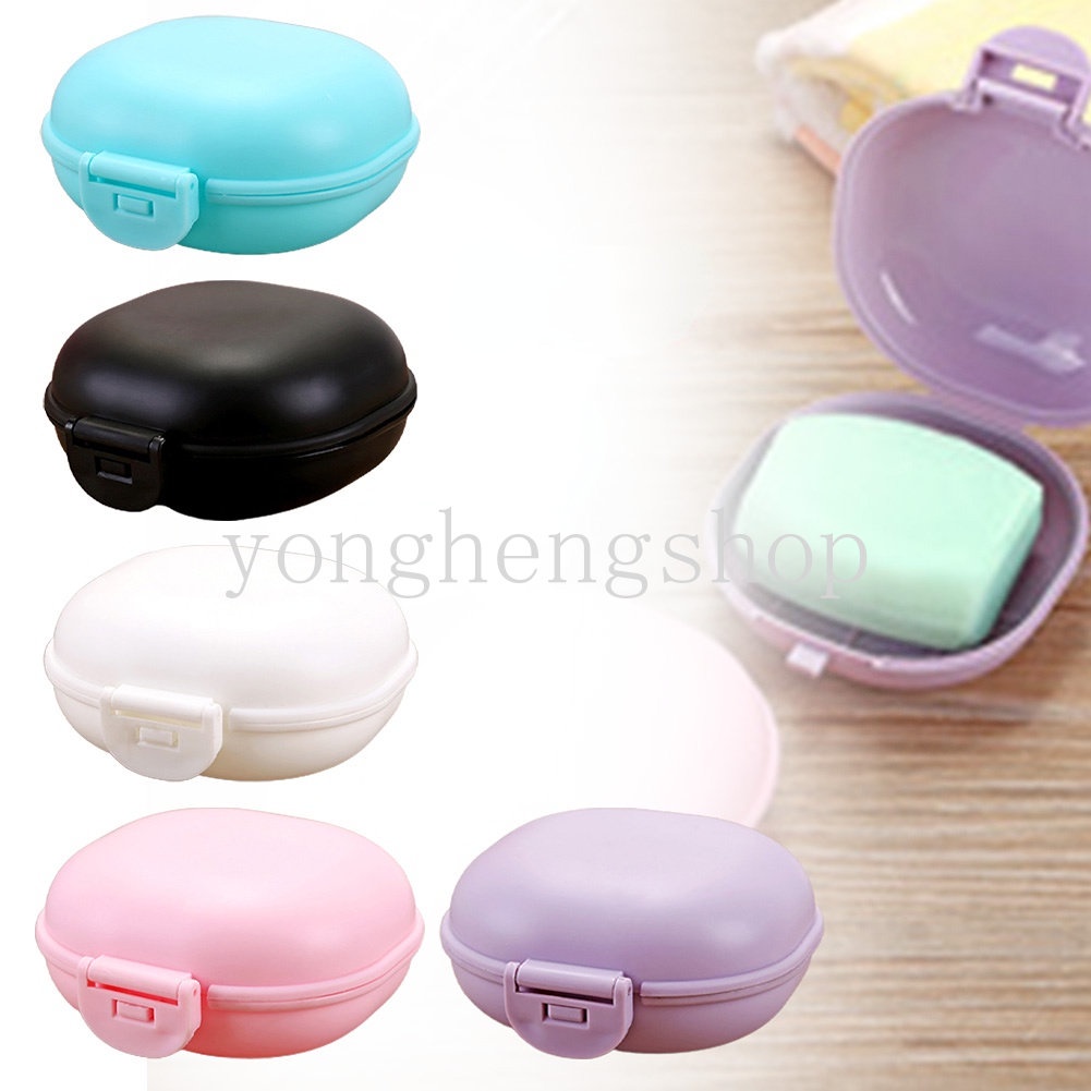 Kotak Sabun Warna Macaroon Dengan Tutup Travel Outdoor Portable Tempat Sabun Wadah Mini Soap Case Kotak Penyimpanan Piring Aksesoris Kamar Mandi