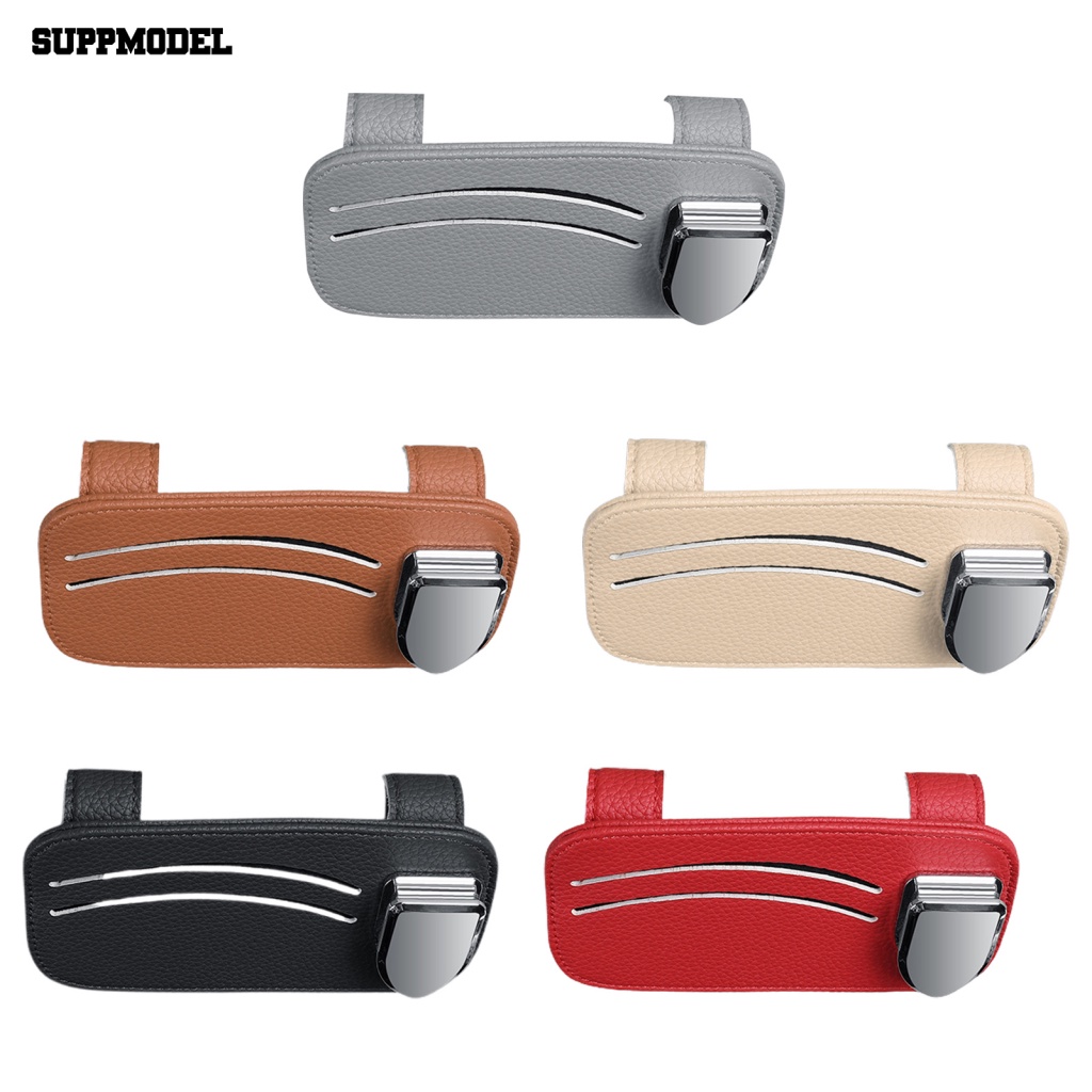 Suppmodel Hemat Ruang Kacamata Hitam Klip Perlengkapan Kendaraan Car Sun Visor Kartu Nama DVD Holder Anti Gores