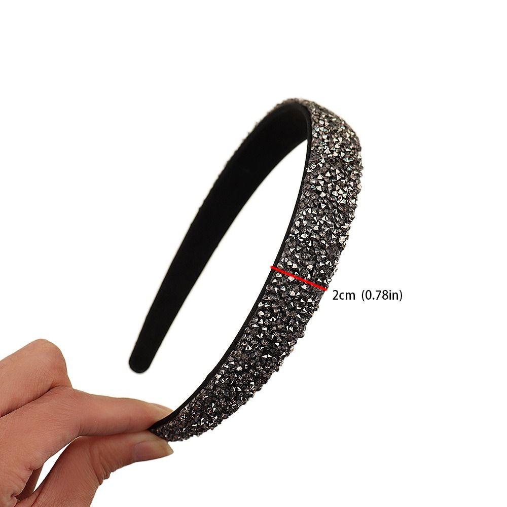 Needway Kristal Bando Hiasan Rambut Ins Sederhana Perempuan Ikat Rambut Non Slip Hairband Cuci Muka Bando Baru Hiasan Kepala Berlian Imitasi Korea Hairband