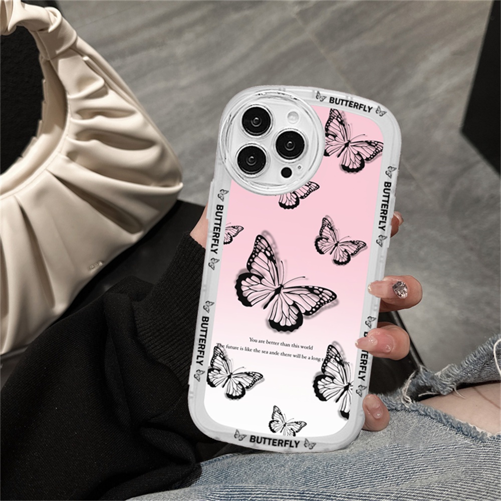 Casing Realme C55 Realme 10 C35 C33 C31 5 5i 6i C3 C35 C21Y C25Y RealmeC11 C11 2021 C25 C15 C12 C2 Narzo 50A Prime Phantom Butterfly Line Rabbit Fashion Simple Soft Case