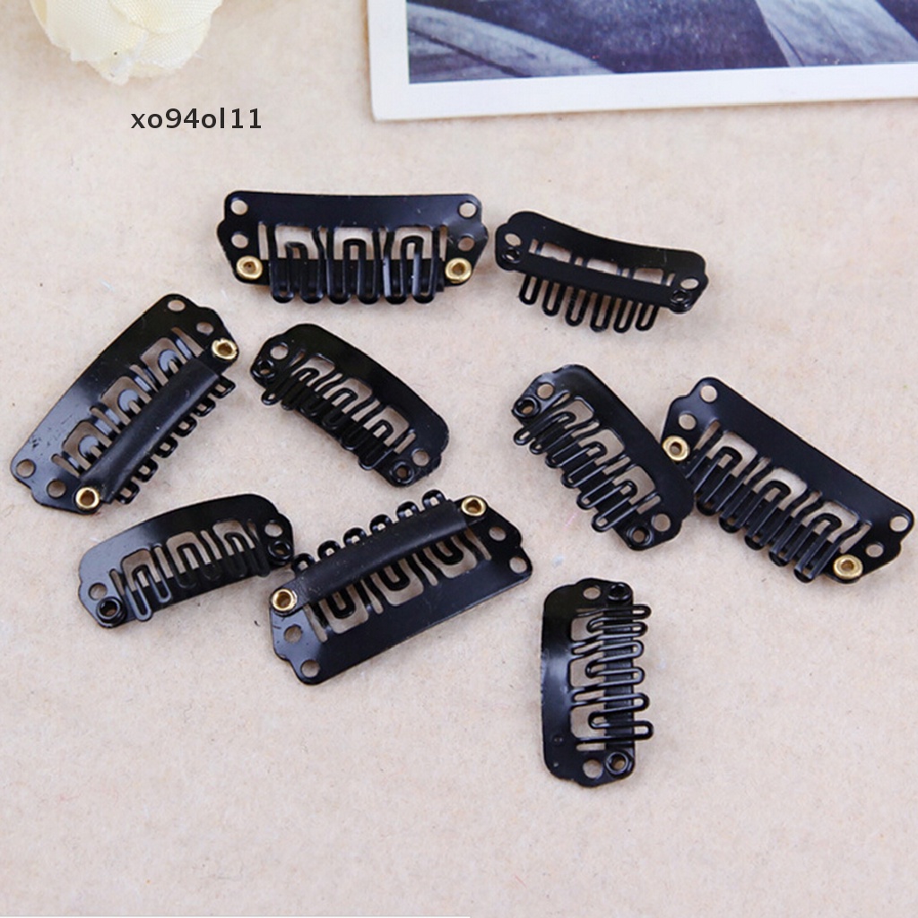 Xo 50Pcs 28mm Hitam Bentuk U Snap Metal Klip Untuk Ekstensi Rambut Wig Clip-on Pakan OL