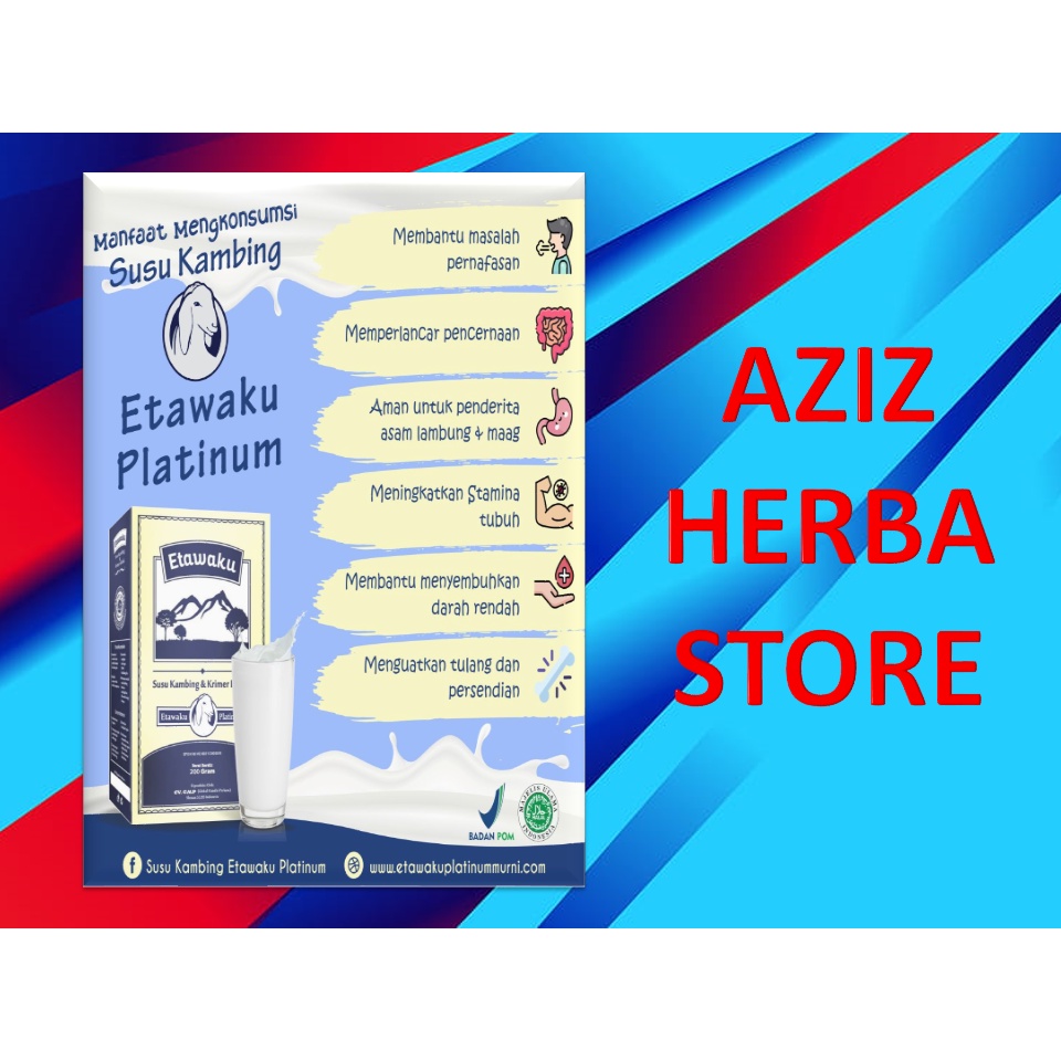 

ETAWAKU PLATINUM COD -Susu Kambing Segar Etawa Provit Bubuk Krimer Nabati Atasi Masalah Pernafasan Asma Bronkitis Sesek Napas Sesak Nafas Tingkatkan Imunitas Daya Tahan Tubuh Isi 200gr