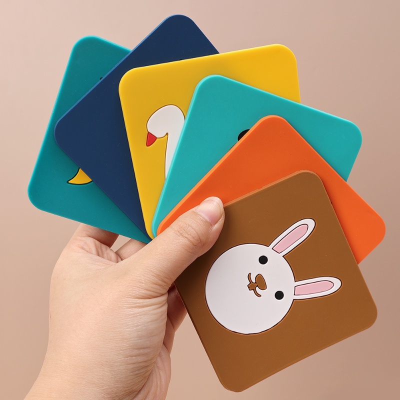 Kartun Lucu Hewan Non-slip Silicone Coaster/Meja Makan Minuman Panas Heat Insulation Coaster Gadget Dapur