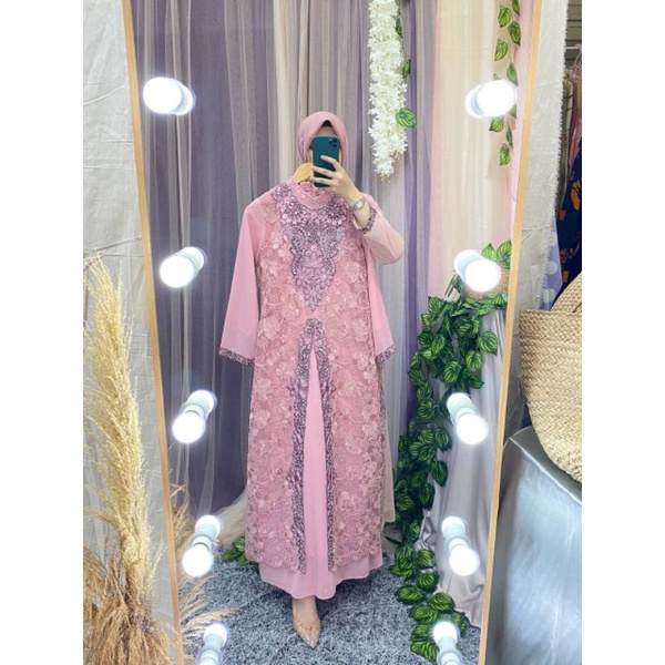 Zenna Dress - Dress Tanahabang - Tanahabang - Dress Pesta - Baju Seragam Pesta - Gamis Pesta Ceruty 