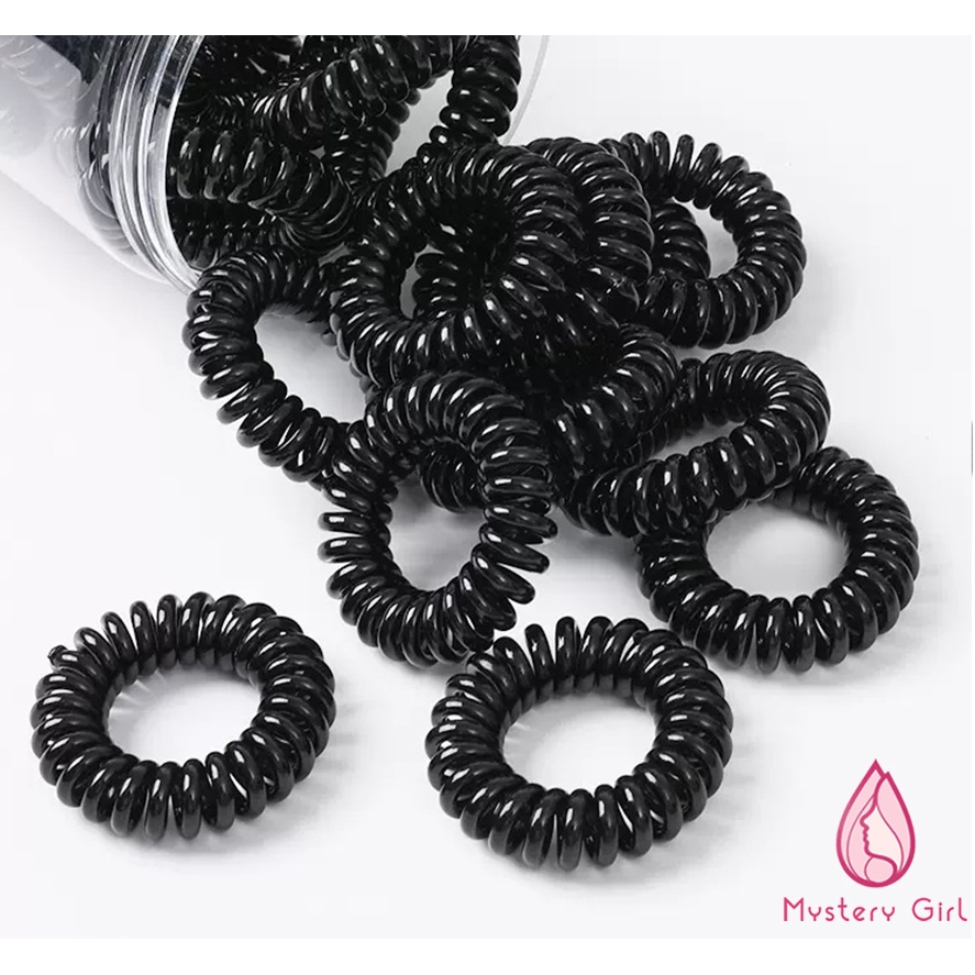 10 PCS SATUAN Karet Ikat Rambut Kabel Spiral Tali Rambut / Ikat Rambut Anak Spiral Kabel Telepon / Kunciran Spiral Telefon Korea