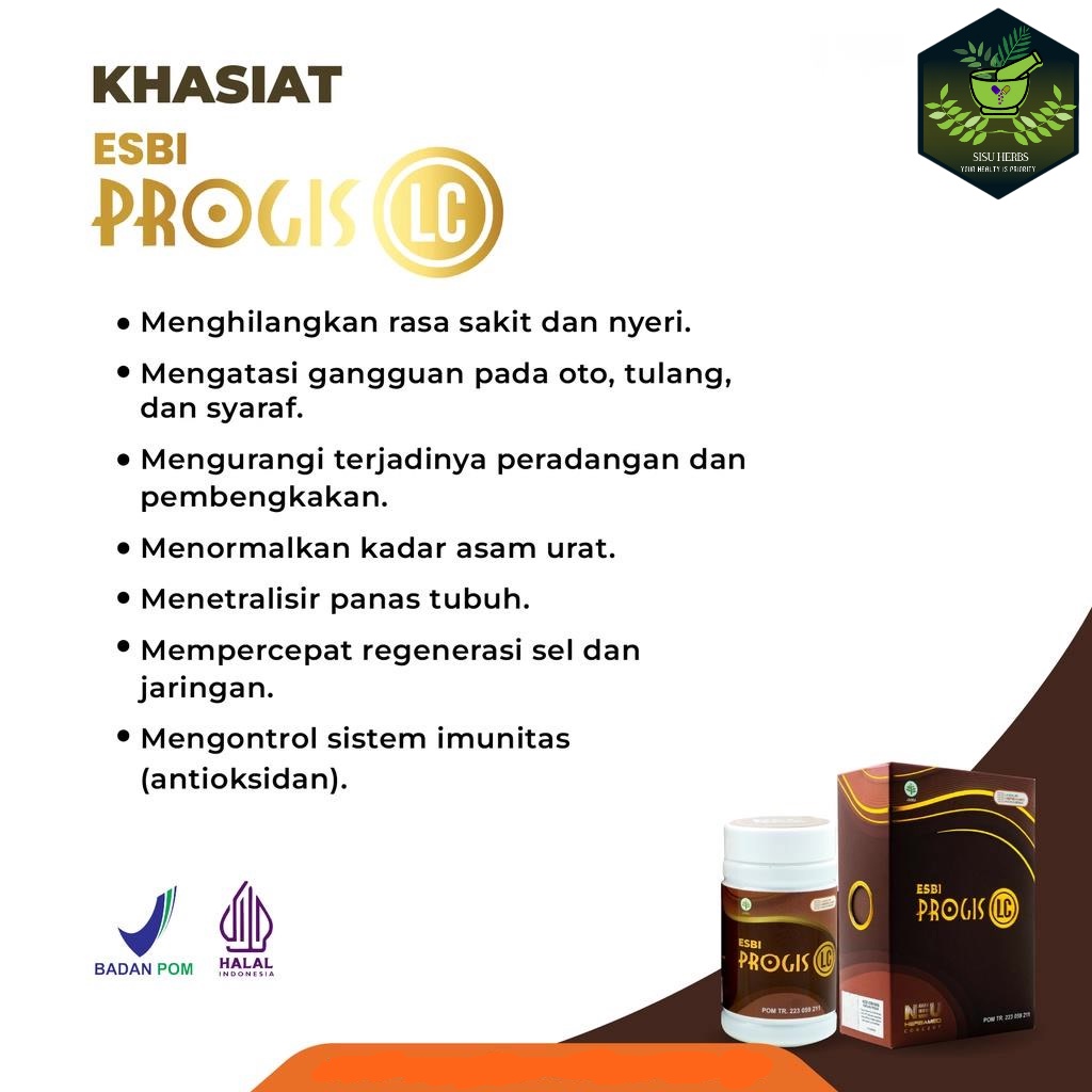 Esbi Progis LC Obat Saraf Kejepit Rematik dan Asam Urat Herbal Manjur ASLI ORIGINAL