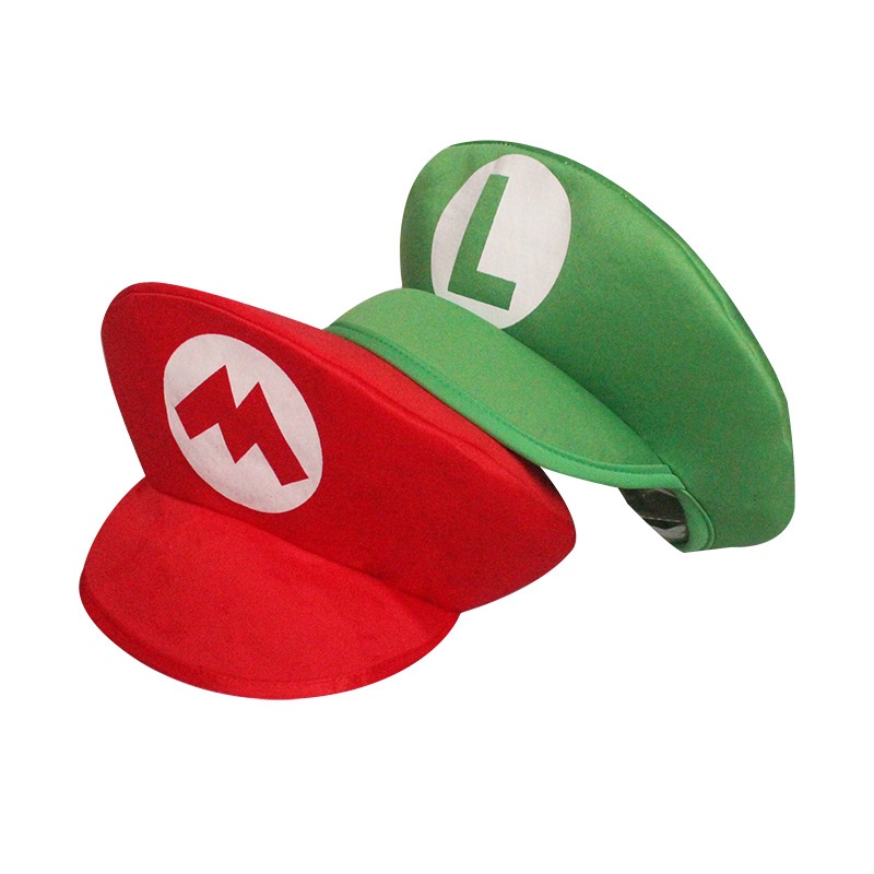 Topi Anak Super Mario Muncak Topi Mario Bros Cosplay Dress Up Prop Hot Game Topi Mario Lucu