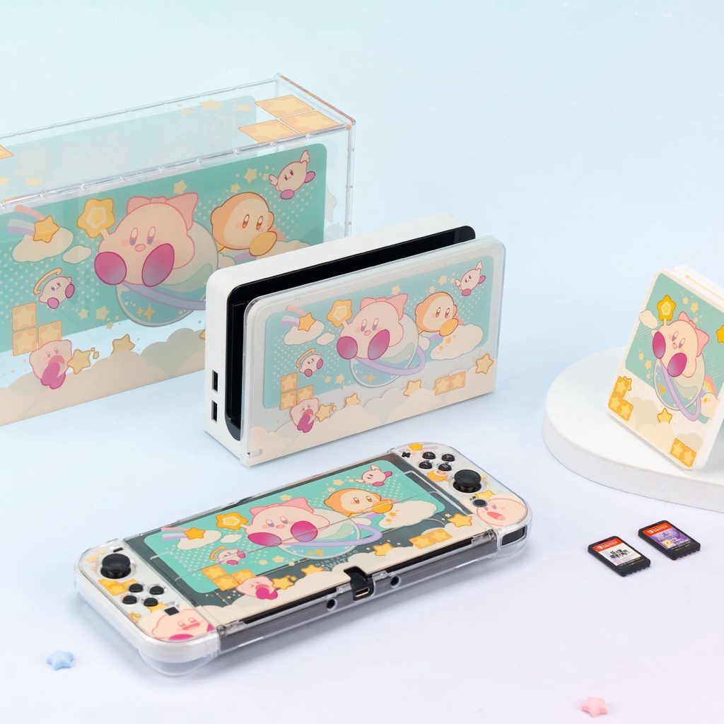 Kirby Nintendo Switch Casing Pelindung Untuk Switch V1 V2/OLED Hard Case Switch Konsol Game Penutup Debu Kotak Kartu