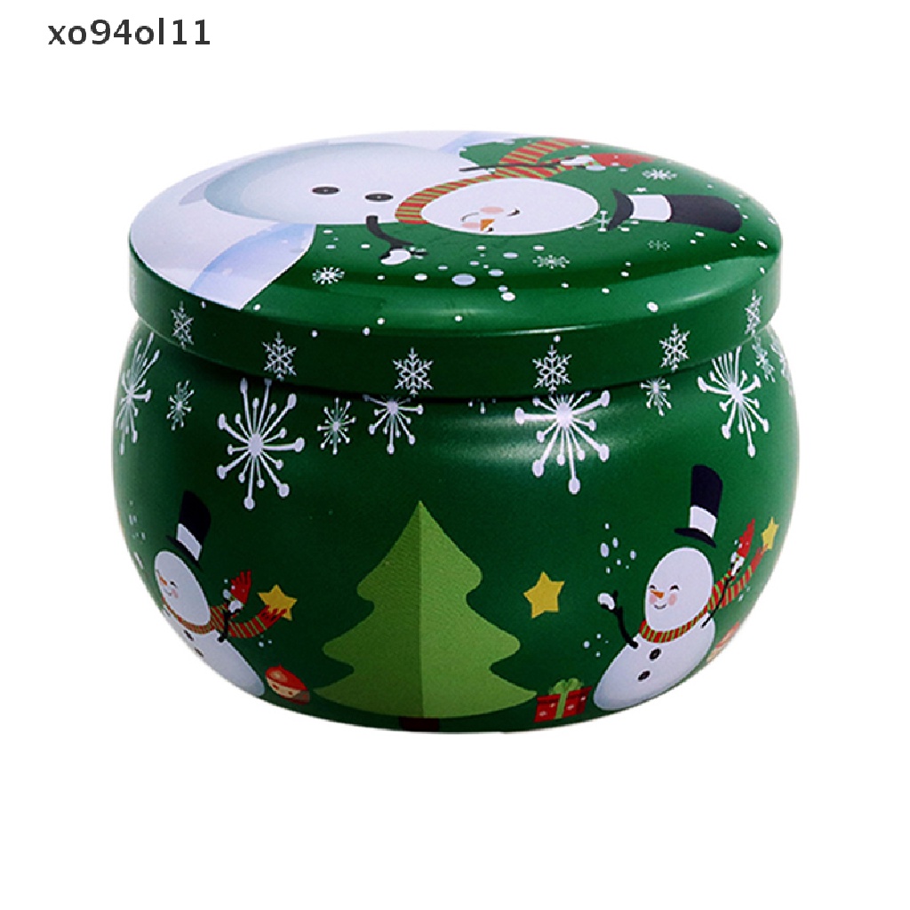 Xo Mini Christmas Tinplate Round Candy Tin Kaleng Wangi Toples Kaleng Wadah OL