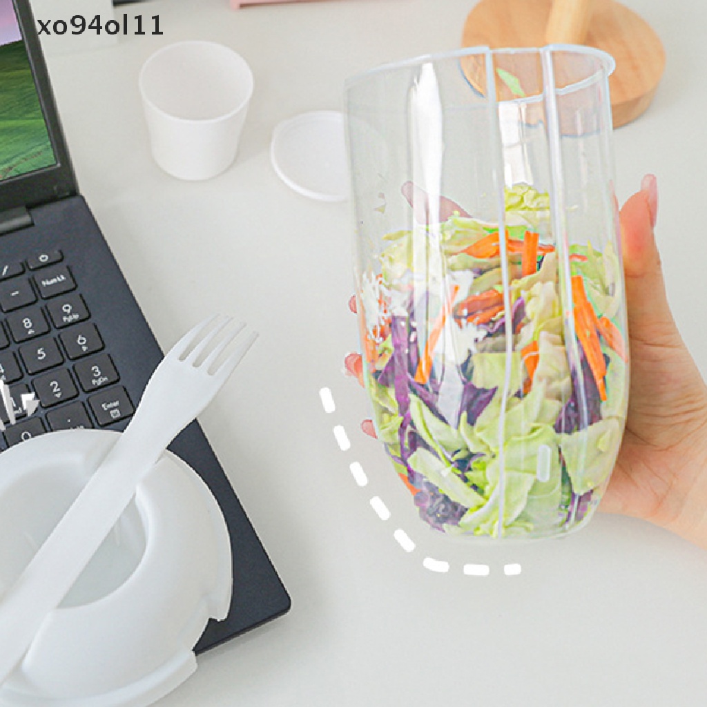 Xo Breakfast Oatmeal Cereal Nut Yogurt Salad Cup Container Set Dengan Garpu Kotak Makanan OL